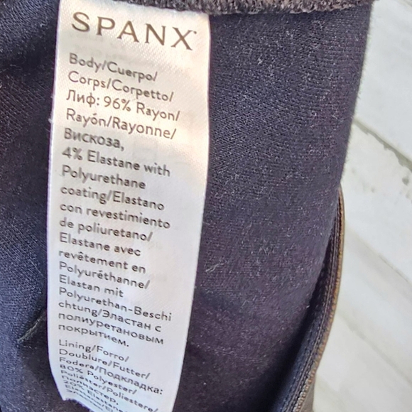 Spanx Leather Like High Rise Ankle Skinny Pants Large Sculpting Leggings Edgy - Picture 13 of 13
